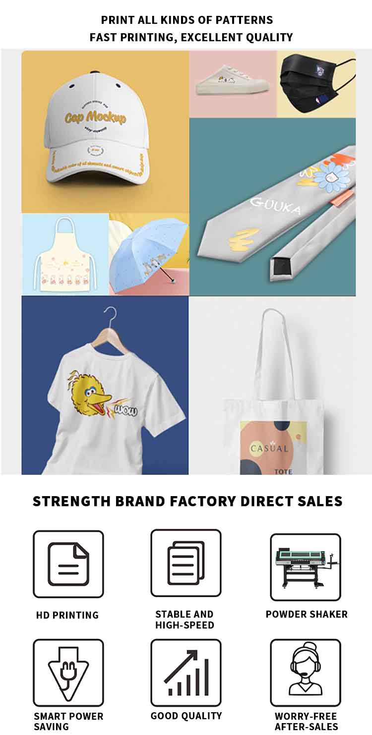 Aplicação de impressora dtf de quatro cabeças